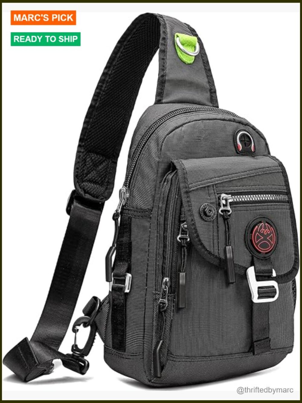 Water-Resistant Nylon Sling Backpack for Travel Hiking Tablet Laptop